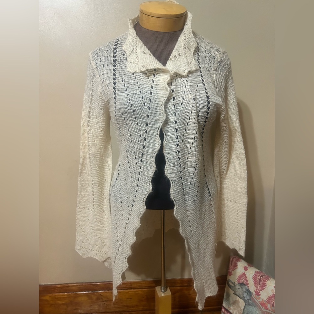 VTG James Coviello For Spiegel Sz L Dainty Cottagecore  Cardigan Long Sleeves